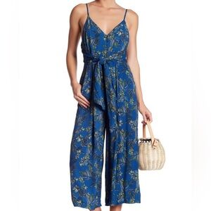 Free People Hot Tropics Wide Leg V-Neck Floral Tropical Jumpsuit